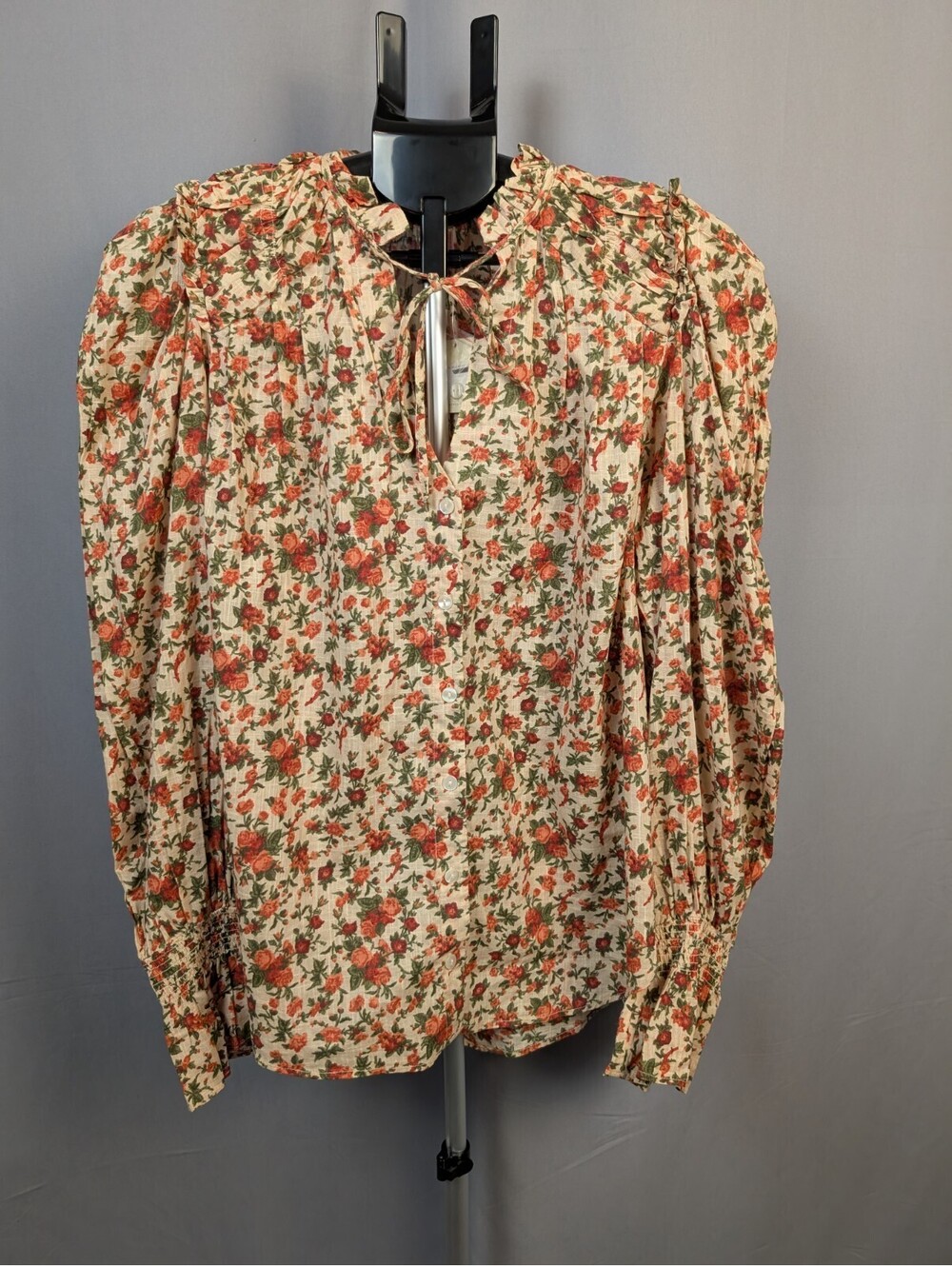 Cottagecore Free People Meant To Be Floral Puff Sleeve Blouse M